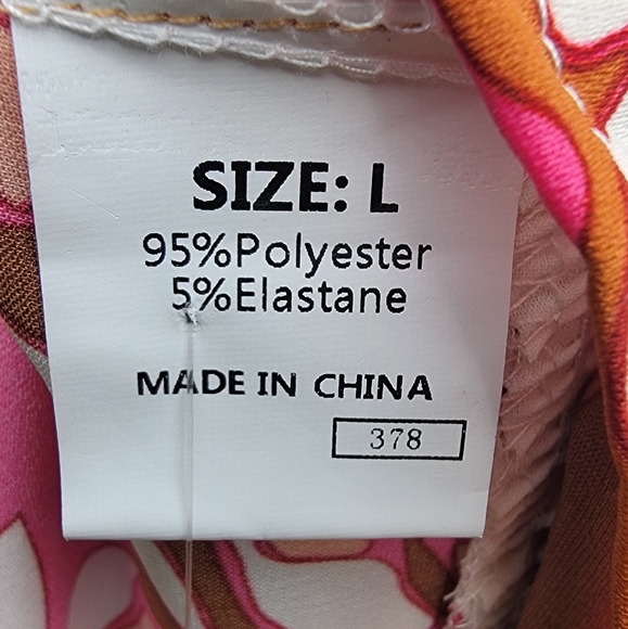 HOMEBODY'S Mini Dress Floral Pink and Brown ,Smocked Square Neck . Size L. - Picture 6 of 6